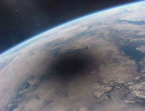 eclipse shadow from space