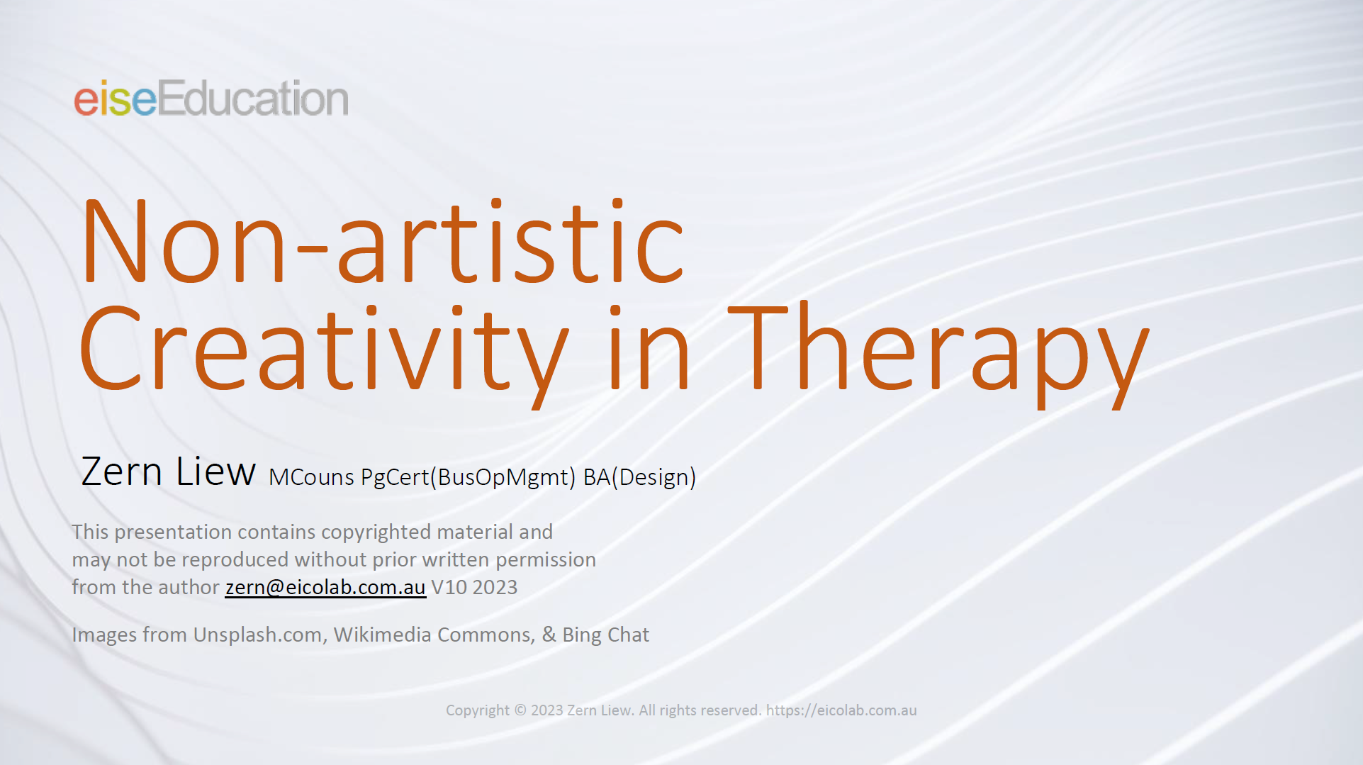 Non-artistic Creativity in Therapy - slide deck cover