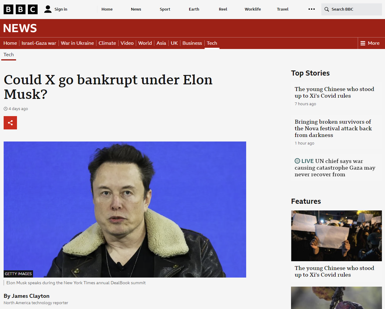 BBC article about Musk